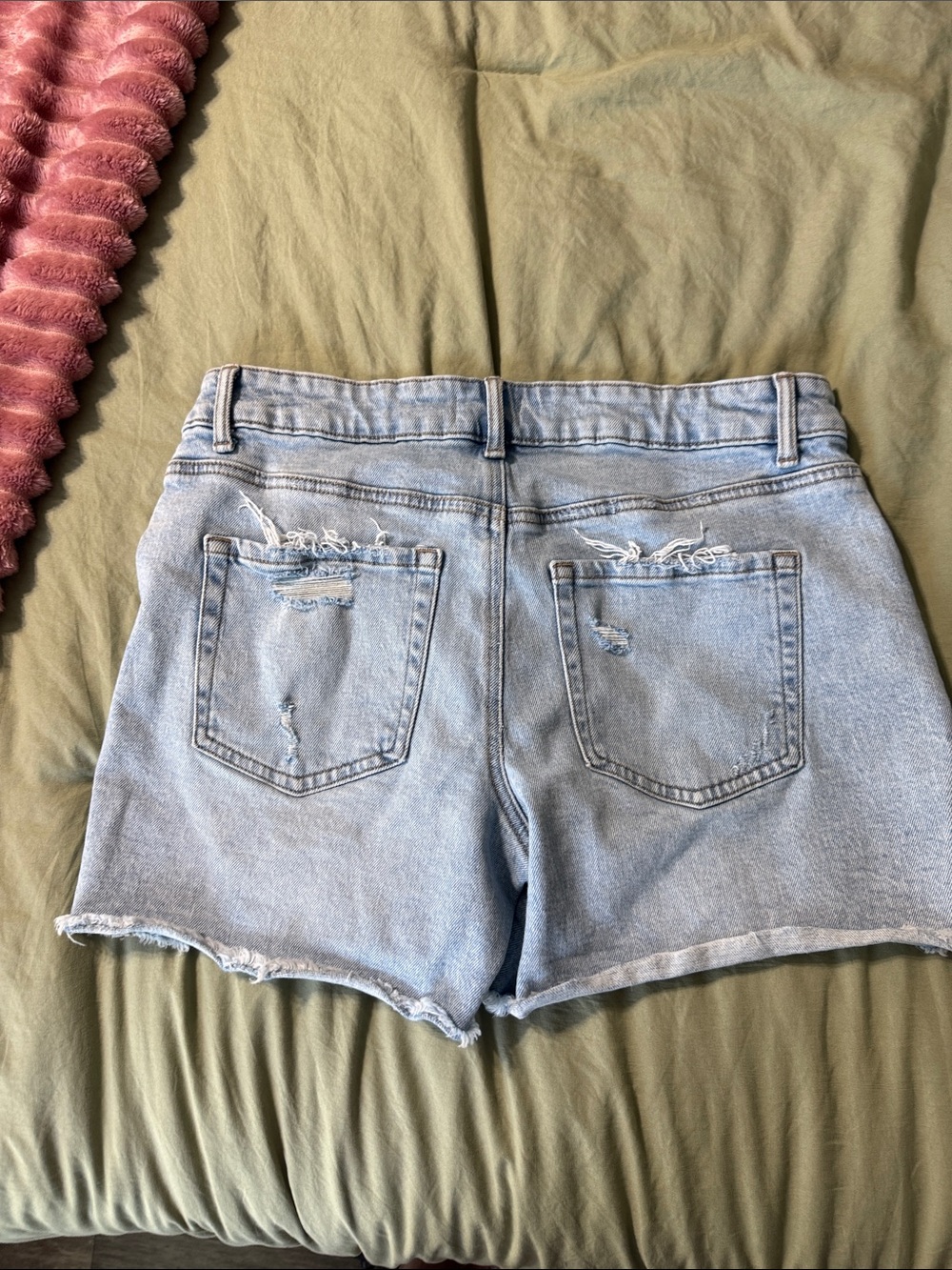 Maurices Light Blue Distressed Denim Shorts - Picture 3 of 3